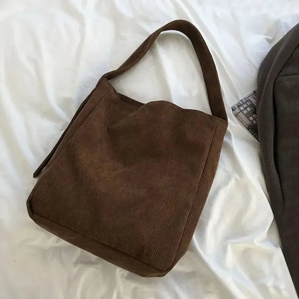 Stylish Corduroy Tote Bag